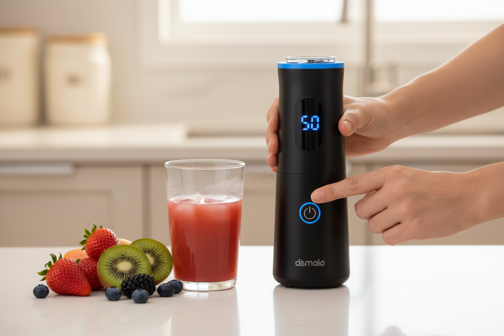 Portable Juicer with LED Display - USB Rechargeable Handheld Juice Blender