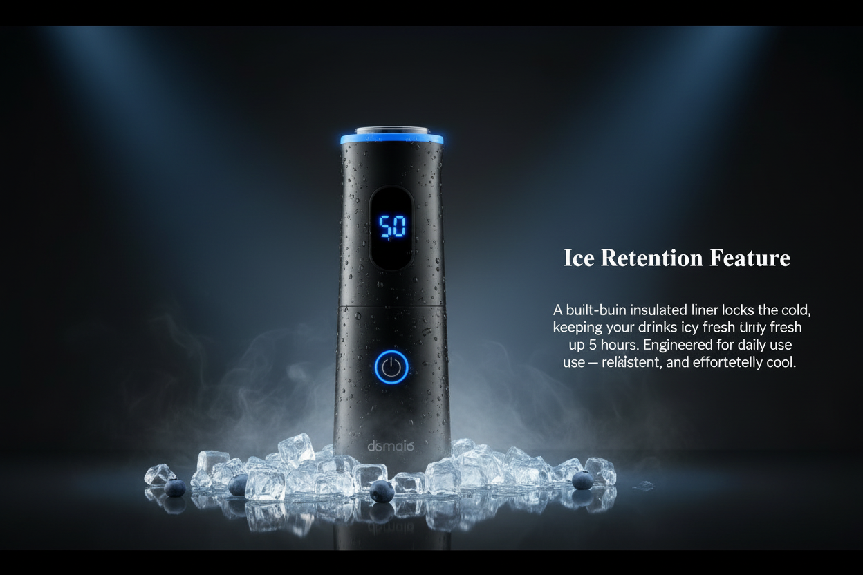 Portable Juicer with LED Display - USB Rechargeable Handheld Juice Blender